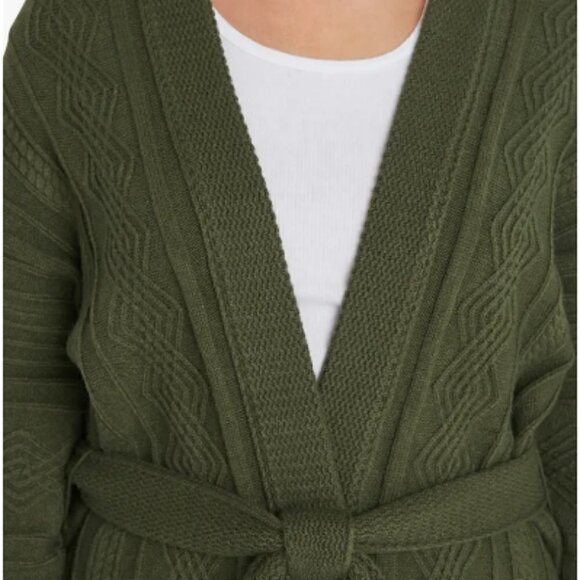 Vici Collection Wrap Cardigan in Ash Olive - Picture 4 of 6